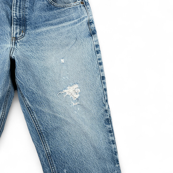 Carhartt Jeans Mens 34x26 Blue Denim Distressed Traditional Fit Workwear B18 DST - Picture 4 of 12